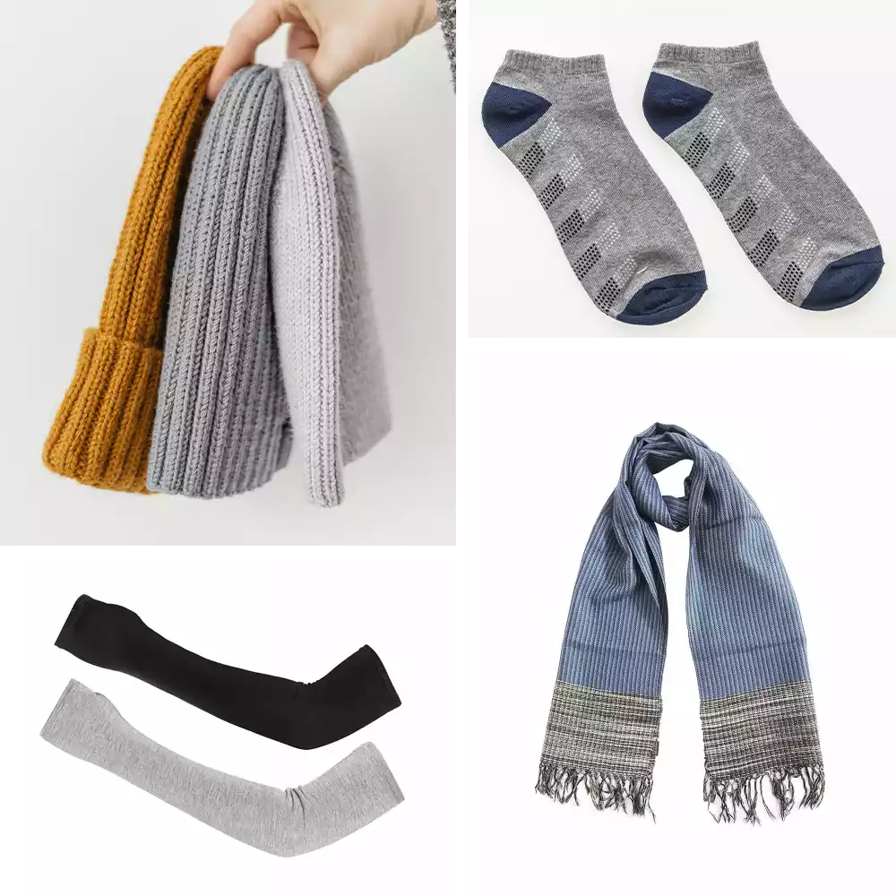 Socks-puffy cap-hand socks